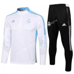 2021-2022 Real Madrid White Thailand Soccer Tracksuit-815
