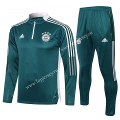 2021-2022 Bayern München Dark Green Thailand Soccer Tracksuit -815