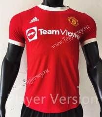 Player Version 2021-2022 Manchester United Home Red Thailand Soccer Jersey AAA-807