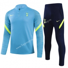 2021-2022 Tottenham Hotspur Lake Blue Thailand Soccer Tracksuit-815