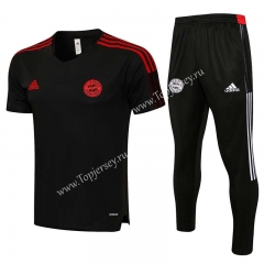 2021-2022 Bayern München Dark Gray Short-sleeved Thailand Soccer Tracksuit-815