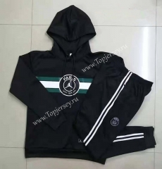 2021-2022 Paris SG Black Thailand Soccer Tracksuit With Hat-815