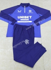 2021-2022 Rangers Football Club Blue Thailand Soccer Tracksuit -411