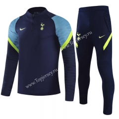 2021-2022 Tottenham Hotspur Up Cyan Thailand Soccer Tracksuit-815