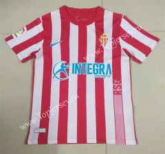 2021-2022 Sporting de Gijón Home Red&White Stripe Thailand Soccer Jersey AAA-HR