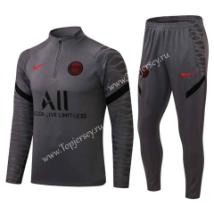 2021-2022 PSG Gray Thailand Soccer Tracksuit-411