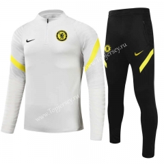 2021-2022 Chelsea Light Gray Thailand Soccer Tracksuit-GDP