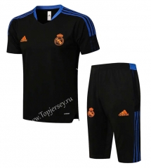 2021-2022 Real Madrid Black Short-Sleeve Thailand Soccer Tracksuit-815