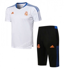 2021-2022 Real Madrid White Short-Sleeve Thailand Soccer Tracksuit-815