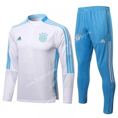 2021-2022 Bayern München White Thailand Soccer Tracksuit-815