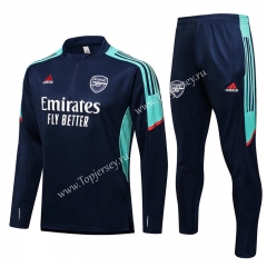2021-2022 Arsenal Royal Blue Thailand Soccer Tracksuit-815
