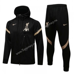 2021-2022 Liverpool Black Thailand Soccer Jacket Uniform With Hat-815