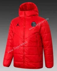 2021-2022 Paris SG Red Cotton Coat With Hat-GDP