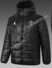 2021-2022 Paris SG Black Cotton Coat With Hat-GDP
