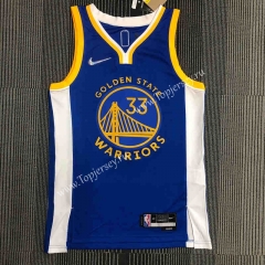 75th Anniversary Warriors Blue #33 NBA Jersey-311