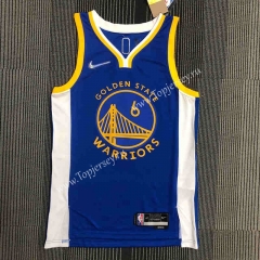 75th Anniversary Warriors Blue #6 NBA Jersey-311