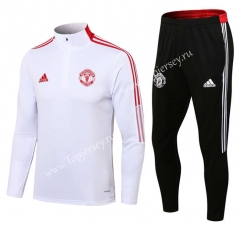 2021-2022 Manchester United White Thailand Soccer Tracksuit-411
