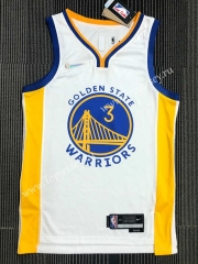 75th Anniversary Warriors White #3 NBA Jersey-311