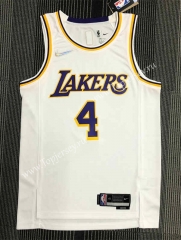 75th Anniversary Los Angeles Lakers White #4 NBA Jersey-311