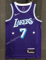 75th Anniversary Los Angeles Lakers Purple #7 NBA Jersey-311