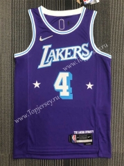 75th Anniversary Los Angeles Lakers Purple #4 NBA Jersey-311