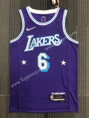 75th Anniversary Los Angeles Lakers Purple #6 NBA Jersey-311