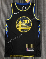 2021-2022 City Edition Warriors Black #30 NBA Jersey-311