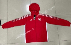 2021-2022 Arsenal Red Trench Coats With Hat-815