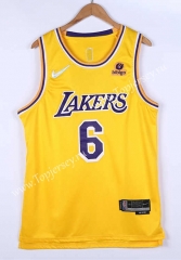 75th Anniversary Los Angeles Lakers Yellow #6 NBA Jersey