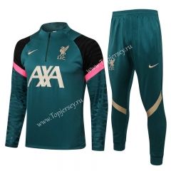 2021-2022 Liverpool Drak Green Thailand Soccer Tracksuit-815