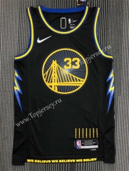 2021-2022 City Edition Warriors Black #33 NBA Jersey-311