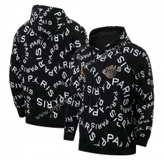 2021-2022 Jordan Paris SG Black Printing Thailand Soccer Tracksuit Top With Hat-815