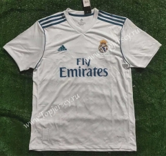 Retro Version 17-18 Real Madrid Home White Thailand Soccer Jersey AAA-817