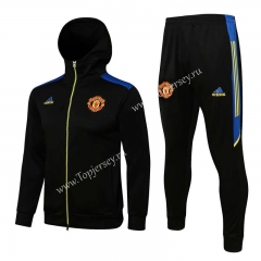 UEFA Champions League  2021-2022 Manchester United Black Thailand Soccer Jacket Uniform With Hat-815
