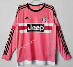 Retro Version 15-16 Juventus Away Pink LS Thailand Soccer Jersey AAA-C1046