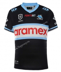 2022 NRL Sharks Away Black Thailand Rugby Shirt