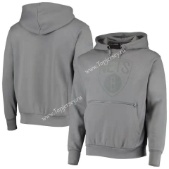 Jordan Brooklyn Nets Gray Tracksuit Top With Hat-CS