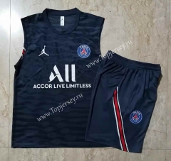 2021-2022 Jordan Paris SG Royal Blue Thailand Soccer Vest Tracksuit -815