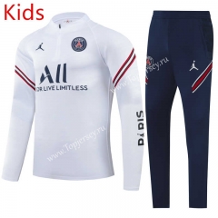 2021-2022 Jordan Paris SG White Kids/Youth Soccer Tracksuit -GDP