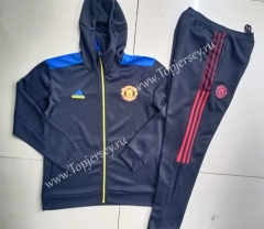 2021-2022 Manchester United Black Thailand Soccer Jacket Uniform With Hat-815