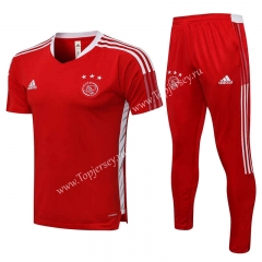 2021-2022 Ajax Red Short-Sleeve Thailand Soccer Tracksuit-815
