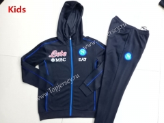 2021-2022 Napoli Black Kids/Youth Soccer Jacket Uniform With Hat-GDP