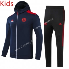 2021-2022 Bayern München Up-cyan Thailand Soccer Jacket Uniform With Hat-GDP