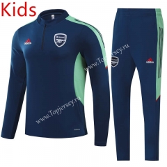 2021-2022 Arsenal Royal Blue Kids/Youth Soccer Tracksuit-GDP