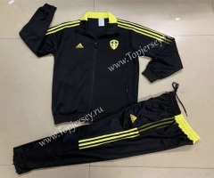 2021-2022 Leeds United Black Thailand Soccer Tracksuit