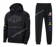 Los Angeles Lakers Black Tracksuit With Hat-CS