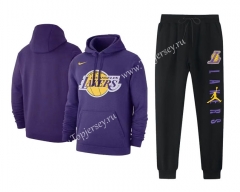 Los Angeles Lakers Purple Tracksuit With Hat-CS