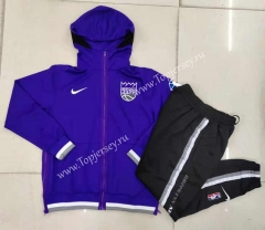 2021-2022 Sacramento Kings Camouflage Blue Jacket Uniform With Hat-815