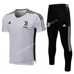 2021-2022 Juventus White Short-sleeved Thailand Soccer Tracksuit-815