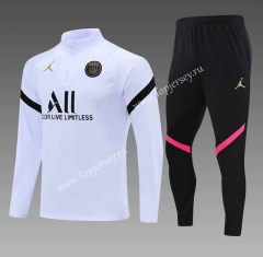 2021-2022 PSG White Thailand Soccer Tracksuit-888